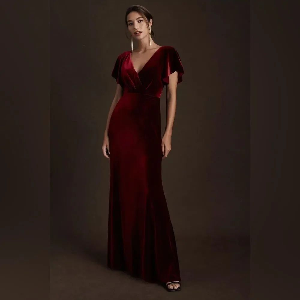 Jenny Yoo Ellis Dress BHLDN Velvet Red NEW